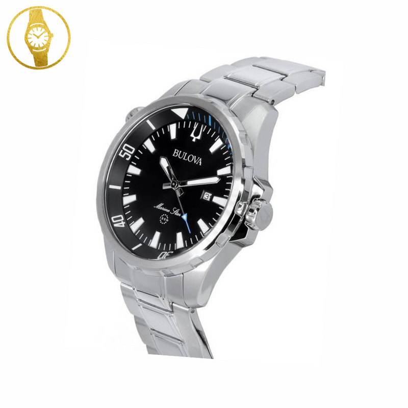 BULOVA Marine Star black sports watch with internal rotating bezel