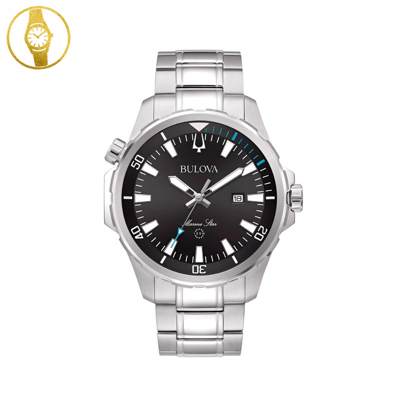 BULOVA Marine Star black sports watch with internal rotating bezel