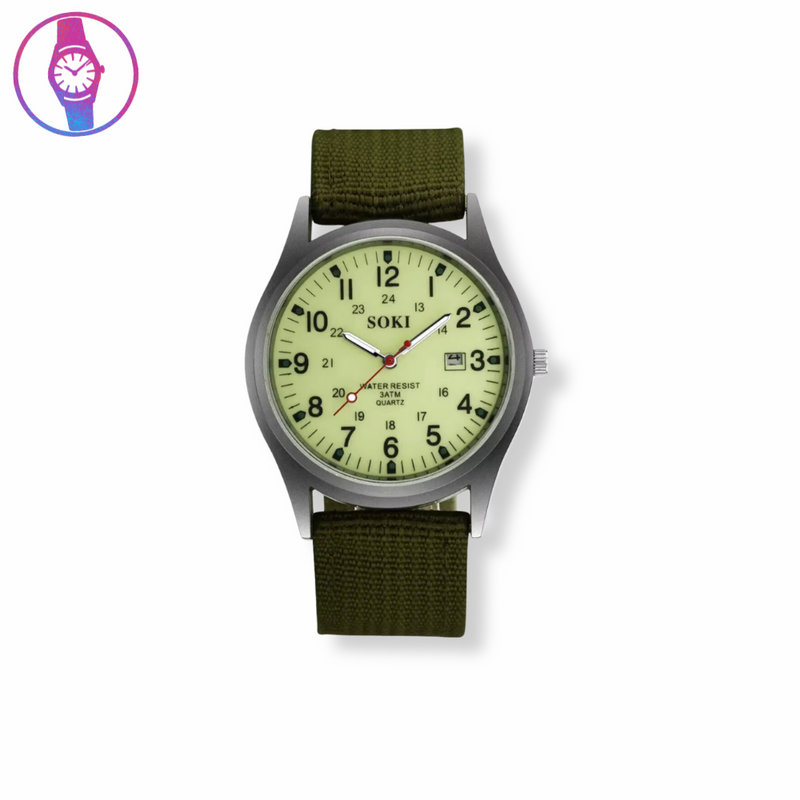 Universal/Kids SOKI Field Style Full Lume Watch - "Bargain Beaters" - J.041