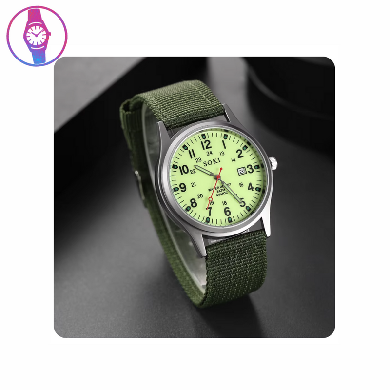 Universal/Kids SOKI Field Style Full Lume Watch - "Bargain Beaters" - J.041