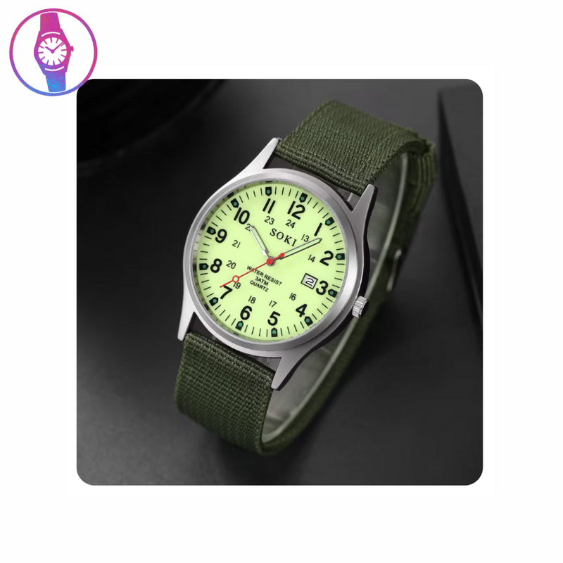 Universal/Kids SOKI Field Style Full Lume Watch - "Bargain Beaters" - J.041