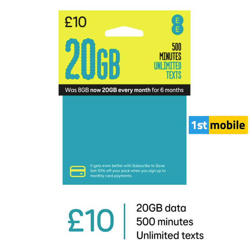 FREE EE UK Pay As You Go Sim Cards, BONUS DATA FOR 6 MONTHS