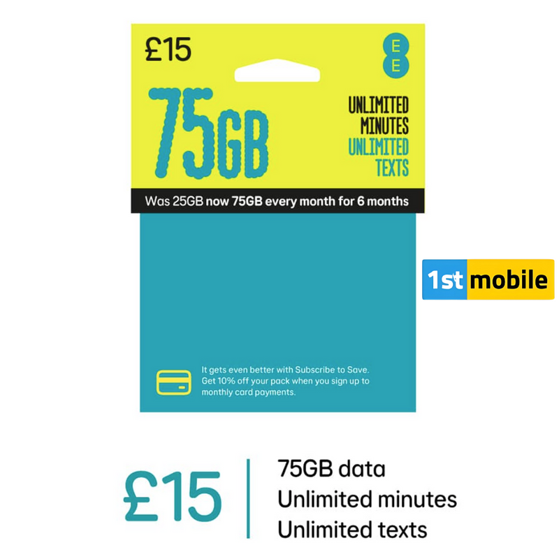 FREE EE UK Pay As You Go Sim Cards, BONUS DATA FOR 6 MONTHS