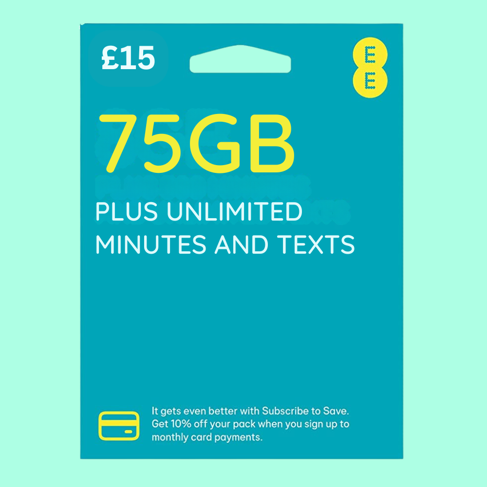 FREE EE UK Pay As You Go Sim Cards, BONUS DATE FOR 6 MONTHS, 10% OFF TOP UPS