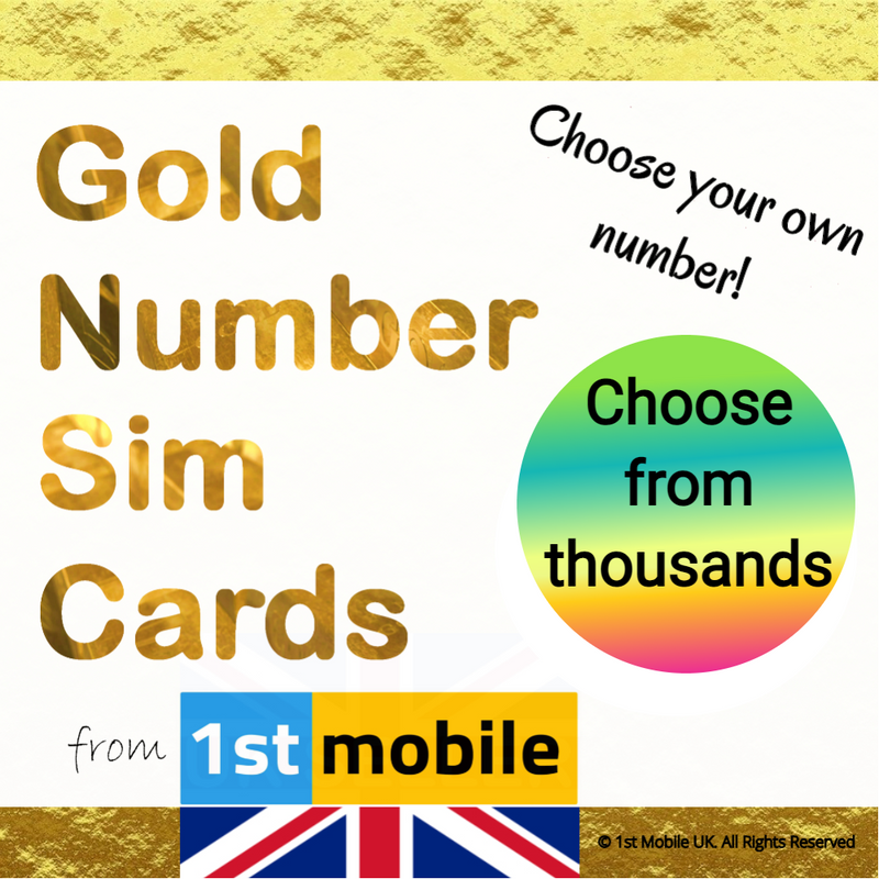 O2 Pay As You Go sim cards - CHOOSE YOUR OWN GOLD NUMBER - List C5