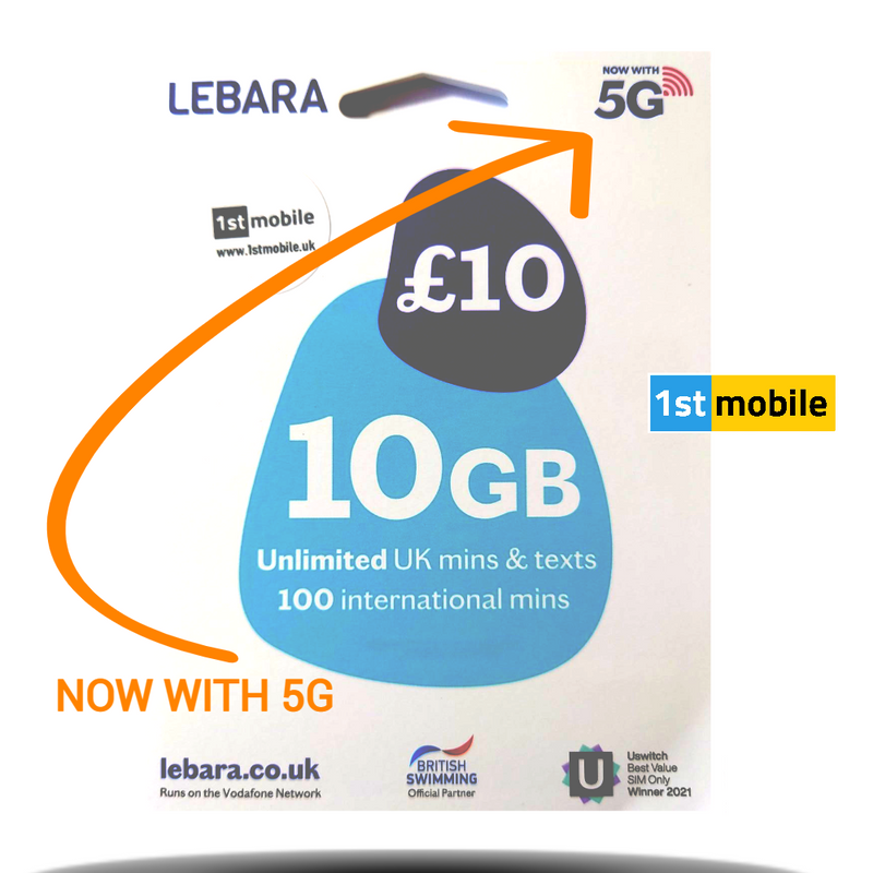 Lebara UK & International Pay As You Go sim cards - CHOOSE YOUR OWN GOLD NUMBER - List L3