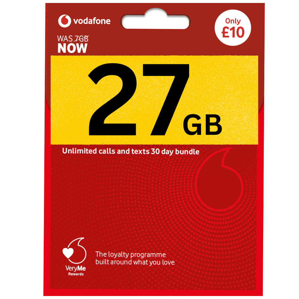 FREE Vodafone UK Pay As You Go Sim Cards, Unlimited calls and texts, now with more data