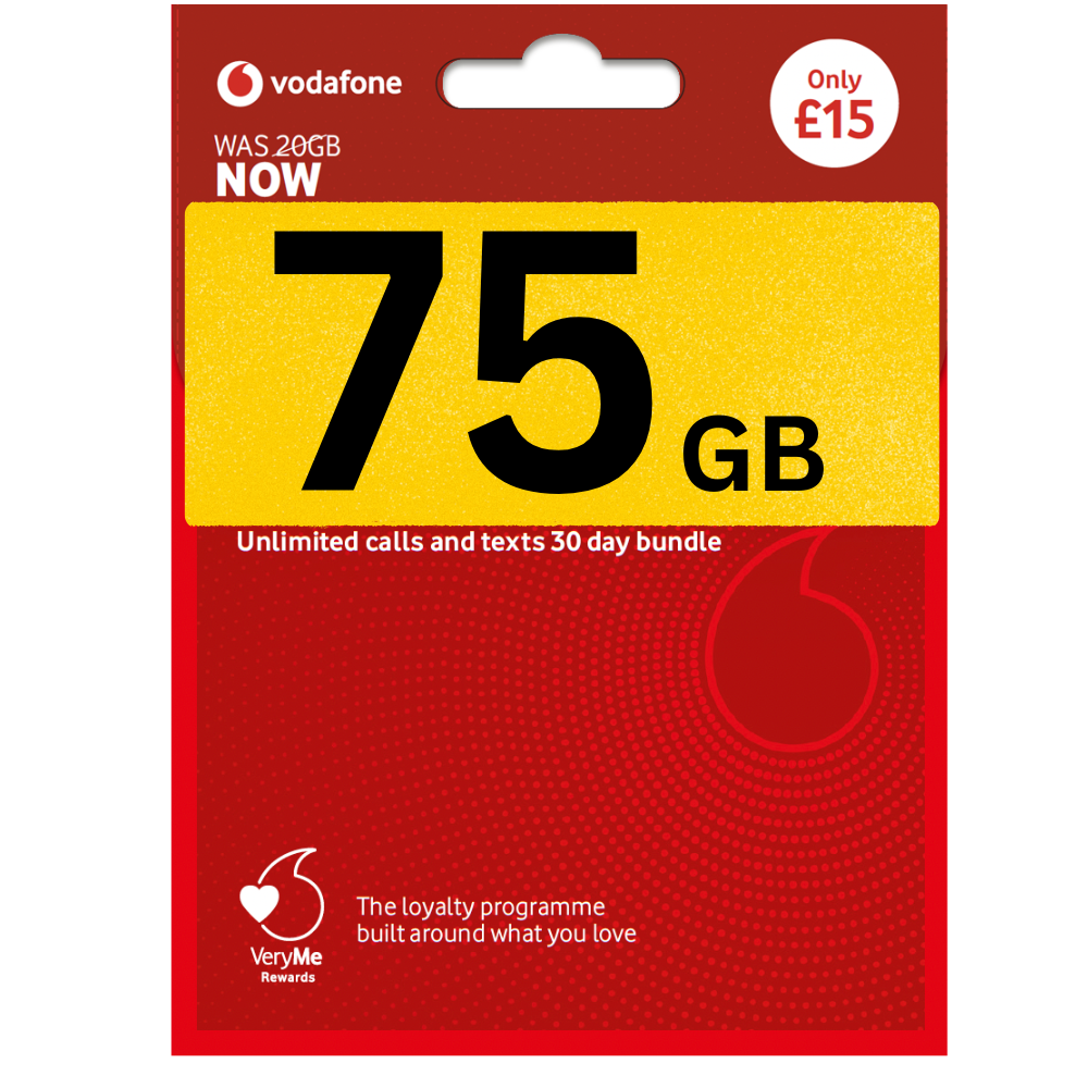 FREE Vodafone UK Pay As You Go Sim Cards, Unlimited calls and texts, now with more data