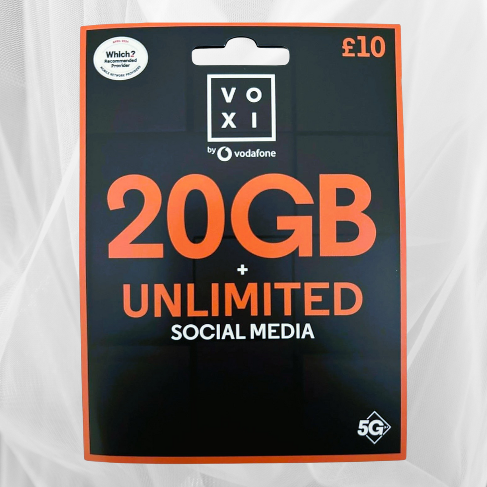 FREE VOXI UK Pay As You Go Sim Cards - Unlimited Minutes and Texts, UNLIMITED Social Media, Music & Video surfing