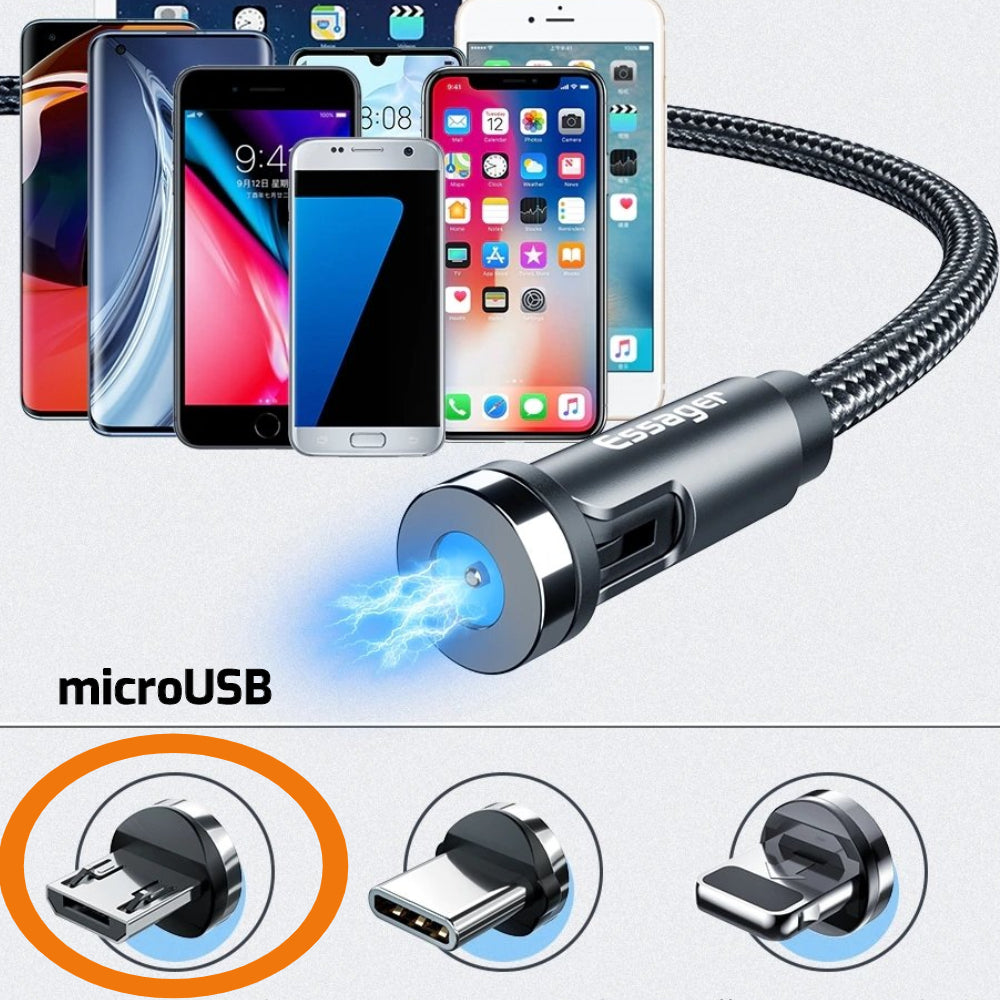 USB strong cable with detachable and interchangeable 180 degree adjustable plug tips - 1stMobile.UK