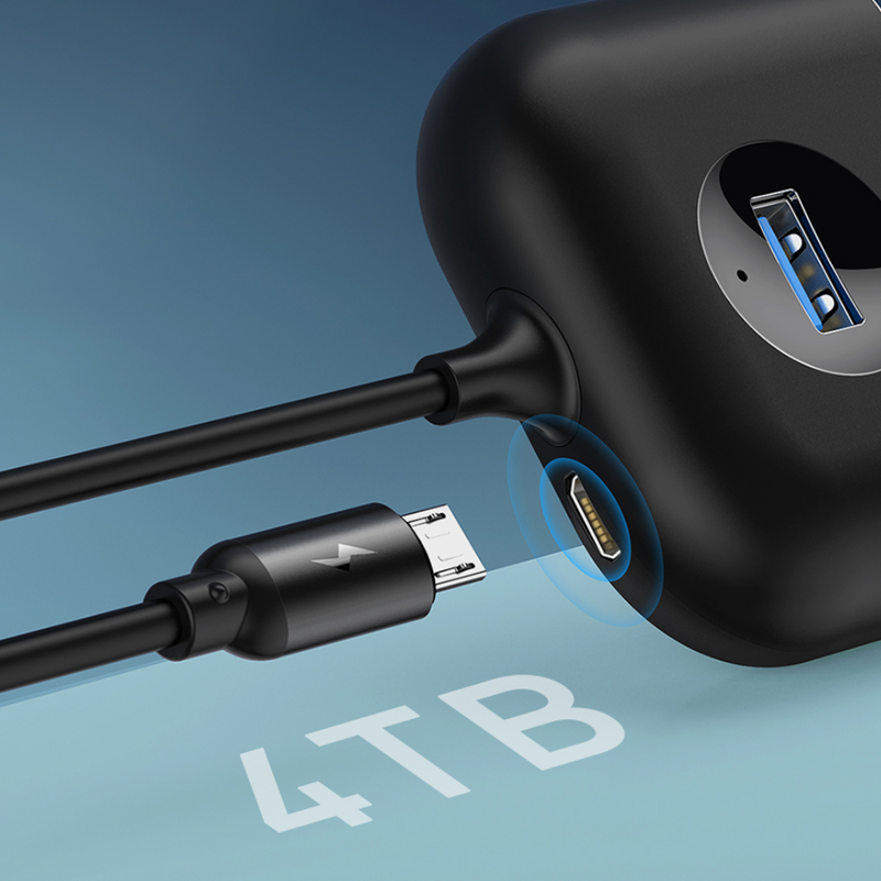 5 Port USB Hub, USB or USB-C Plug & Powered Port