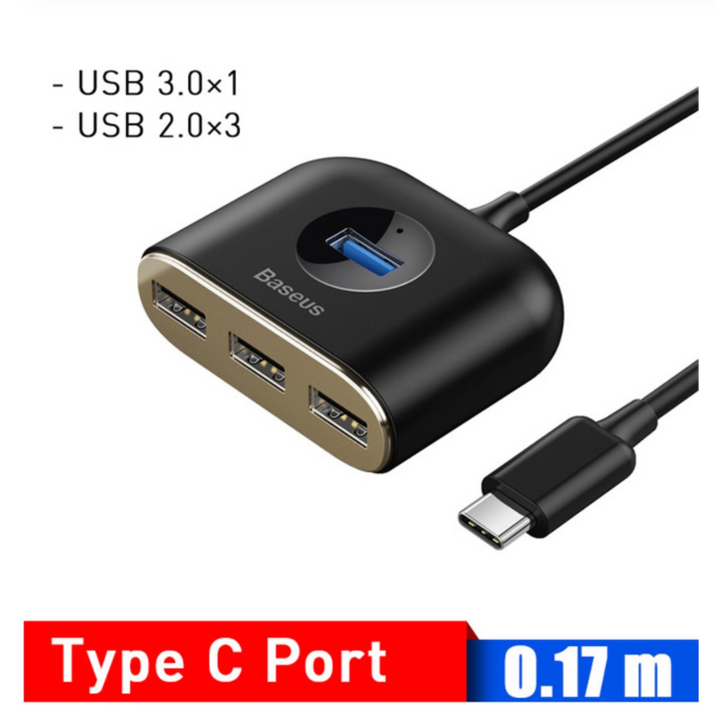 5 Port USB Hub with choice of USB or USB-C Plug & Powered Port