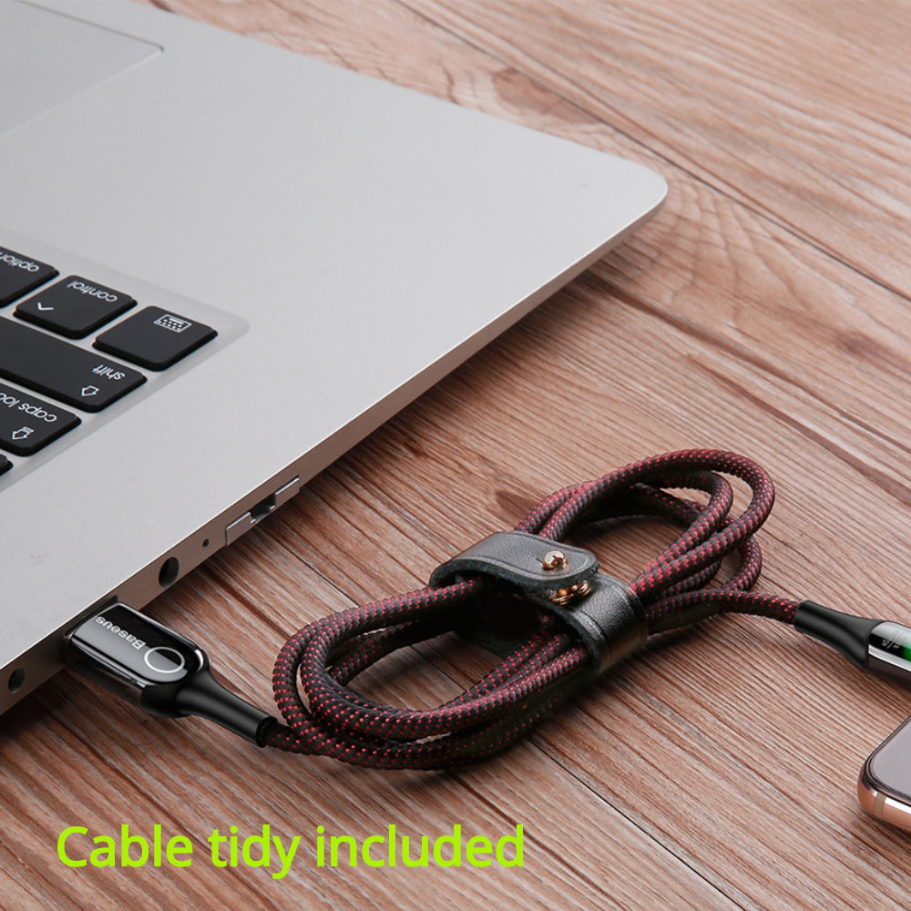 'Intellicharge' Tough USB-C Cable with Colour Changing LED Charge Indicator and Smart Auto Cut-off - 1stMobile.UK